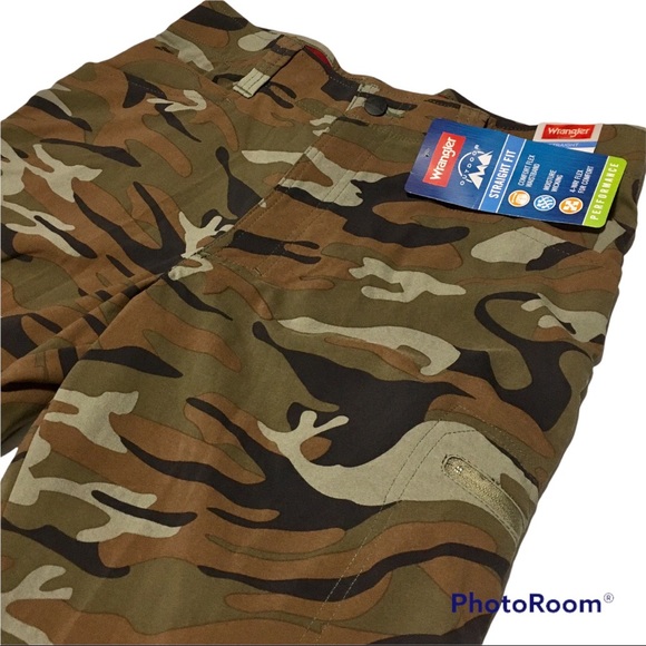 NWT Wrangler Outdoor Performance Camouflage Camo Pants Mens Size 34 x 30 M NEW - Picture 2 of 12